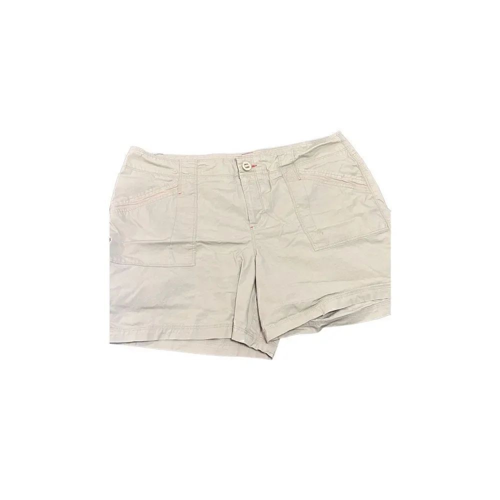 Dockers Tan Khaki Shorts with Orange Stitching Women's Size 16